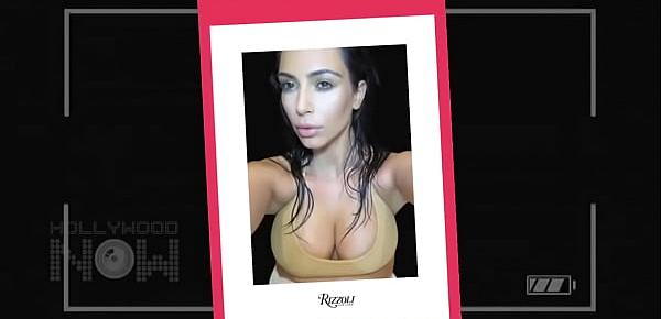  Kim Kardashian BOOBS Burst Out Of Her Top   For cover of NEW SELFIE book